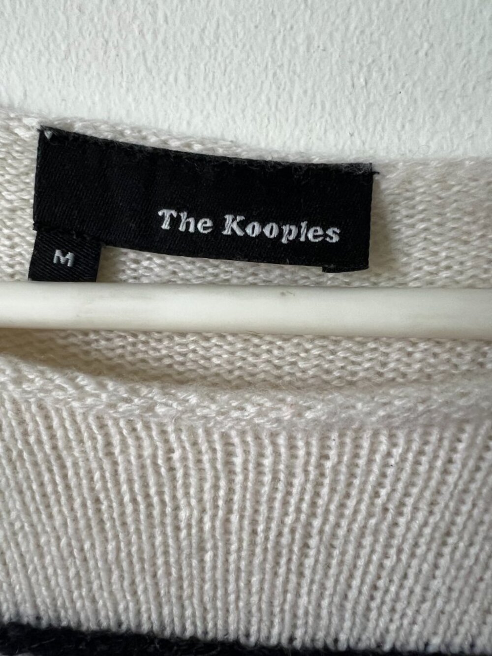The Kooples Paris Cream Merino Wool Cashmere Breton Striped Sweater M/S - Picture 2 of 4